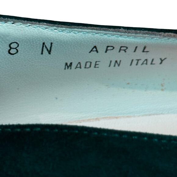 Bally of Switzerland April Hunter Green Suede Loafers Size 8 N Made in Italy - Picture 11 of 12